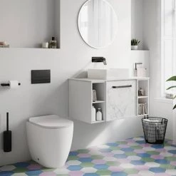 Crosswater Calpe 400mm Countertop Basin Gloss White - CT4090UCW -Kitchen Sinks Shop CT4090UCW 460