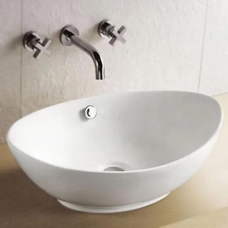 Edge High Rise Waterfall Basin Mixer with Oval Counter Top Basin 4 Edge High Rise Waterfall Basin Mixer with Oval Counter Top Basin - Image 4