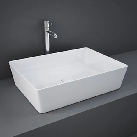 RAK Feeling 500 x 360mm 0TH Rectangular Counter Top Basin - FEECT5000AWHA 1 RAK Feeling 500 x 360mm 0TH Rectangular Counter Top Basin - FEECT5000AWHA