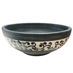 Kasbah Round 400mm Floral Patterned Ceramic Counter Top Basin -Kitchen Sinks Shop FP4BAS nd2 460