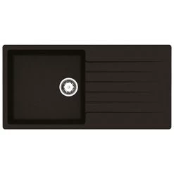 Reginox Harlem 10 1.0 Bowl Granite Kitchen Sink - Black Silvery