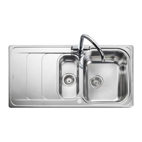 Rangemaster Houston 1.5 Bowl Stainless Steel Kitchen Sink 3 Rangemaster Houston 1.5 Bowl Stainless Steel Kitchen Sink - Image 3