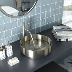 JTP Vos Round Inox Stainless Steel Counter Top Basin + Waste