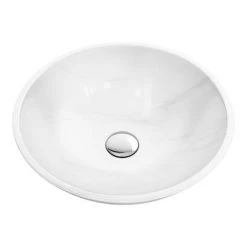 Moon White 420mm Round Marble Basin 0TH - MW001 -Kitchen Sinks Shop MW001 detail1 460