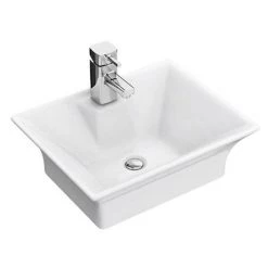 Nuie Rectangular 480 x 380mm Ceramic Flared Counter Top Basin - NBV005 -Kitchen Sinks Shop NBV005 detail2 460