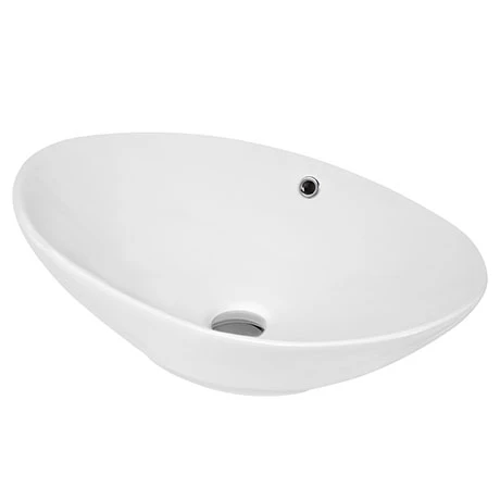 Hudson Reed Oval 588 x 390mm Countertop Vessel Basin with Overflow - NBV166 1 Hudson Reed Oval 588 x 390mm Countertop Vessel Basin with Overflow - NBV166