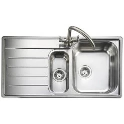 Rangemaster Oakland 1.5 Bowl Stainless Steel Kitchen Sink -Kitchen Sinks Shop OL9852 detail1 460