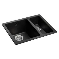 Rangemaster Paragon Undermount Ash Black 1.5 Bowl Igneous Granite Kitchen Sink
