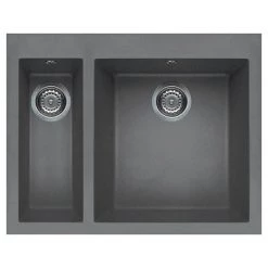 Reginox Quadra 150 1.5 Bowl Inset Granite Kitchen Sink - Titanium