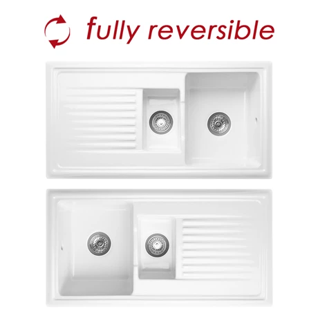 Reginox Traditional White Ceramic 1.5 Kitchen Sink + Mixer Tap 2 Reginox Traditional White Ceramic 1.5 Kitchen Sink + Mixer Tap - Image 2