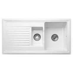 Reginox Traditional White Ceramic 1.5 Kitchen Sink + Mixer Tap 8 Reginox Traditional White Ceramic 1.5 Kitchen Sink + Mixer Tap -Kitchen Sinks Shop RL301 ELBE n d3 460