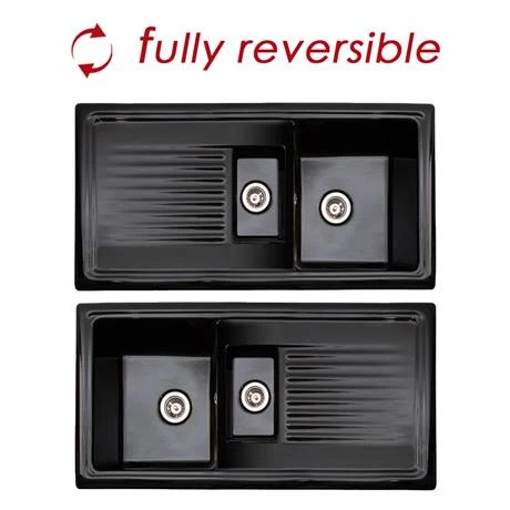 Reginox Traditional Black Ceramic 1.5 Kitchen Sink + Brooklyn Mixer Tap 3 Reginox Traditional Black Ceramic 1.5 Kitchen Sink + Brooklyn Mixer Tap - Image 3