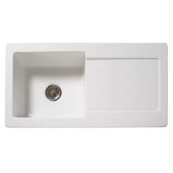 Reginox Contemporary White Ceramic 1.0 Bowl Kitchen Sink RL504CW + Tap -Kitchen Sinks Shop RL504CW TAP n d3 460