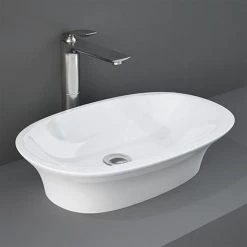 RAK Sensation 600 x 380mm 0TH Oval Counter Top Basin - SENCT6000AWHA