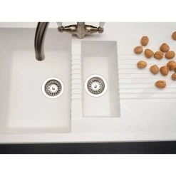 Reginox Tekno 475 1.5 Bowl Granite Kitchen Sink - White -Kitchen Sinks Shop TEKNO475W D2 460
