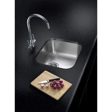 Rangemaster Atlantic Classic UB40 Stainless Steel Undermount Kitchen Sink 460 x 440mm 2 Rangemaster Atlantic Classic UB40 Stainless Steel Undermount Kitchen Sink 460 x 440mm - Image 2