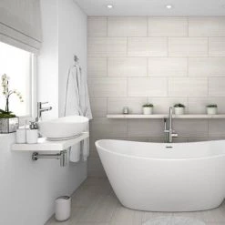 Venice Floating Basin Shelf (Gloss White - 600mm Wide) 7 Venice Floating Basin Shelf (Gloss White - 600mm Wide) -Kitchen Sinks Shop V6GWSLF d2 460