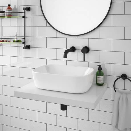 Venice Floating Basin Shelf (Gloss White - 600mm Wide) 5 Venice Floating Basin Shelf (Gloss White - 600mm Wide) - Image 5
