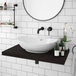 Venice Floating Basin Shelf (Dark Oak - 800mm Wide) 5 Venice Floating Basin Shelf (Dark Oak - 800mm Wide) -Kitchen Sinks Shop V8DKSLF D2 460