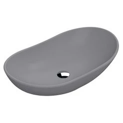 Venice Matt Grey Oval Counter Top Basin - 615 x 360mm