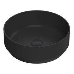 Venice Matt Black Round Counter Top Basin - 350mm Diameter