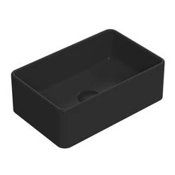 Venice Matt Black Rectangular Counter Top Basin - 365 x 235mm