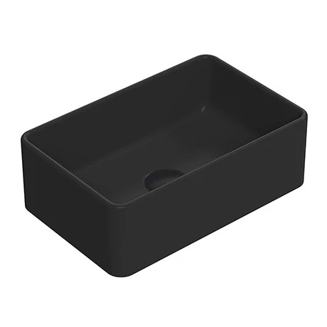 Venice Matt Black Rectangular Counter Top Basin - 365 x 235mm 1 Venice Matt Black Rectangular Counter Top Basin - 365 x 235mm