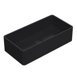 Venice Matt Black Rectangular Counter Top Basin - 465 x 235mm