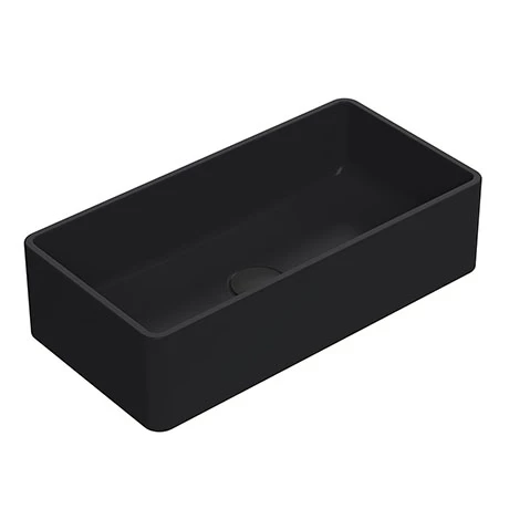 Venice Matt Black Rectangular Counter Top Basin - 465 x 235mm 1 Venice Matt Black Rectangular Counter Top Basin - 465 x 235mm