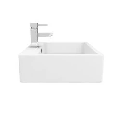 Kyoto Large Rectangular 600 x 460mm 1TH Wall Hung Basin -Kitchen Sinks Shop VES132 n d3 460
