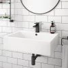 Kyoto Large Rectangular 600 x 460mm 1TH Wall Hung Basin