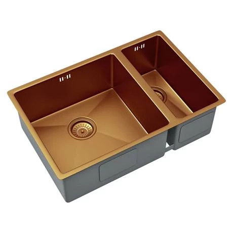 Venice 1.5 Bowl Brushed Copper Undermount Stainless Steel Kitchen Sink + Wastes 3 Venice 1.5 Bowl Brushed Copper Undermount Stainless Steel Kitchen Sink + Wastes - Image 3