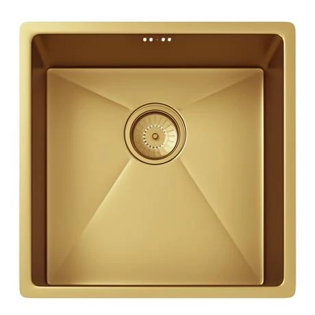 Venice 1.0 Bowl Brushed Gold Inset or Undermount Stainless Steel Kitchen Sink + Waste 2 Venice 1.0 Bowl Brushed Gold Inset or Undermount Stainless Steel Kitchen Sink + Waste - Image 2