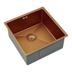 Venice 1.0 Bowl Brushed Copper Undermount Stainless Steel Kitchen Sink + Waste 5 Venice 1.0 Bowl Brushed Copper Undermount Stainless Steel Kitchen Sink + Waste -Kitchen Sinks Shop VSNK027 D2 460