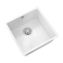 Venice 1.0 Bowl Matt White Undermount Composite Kitchen Sink -Kitchen Sinks Shop VSNK095 D2 460