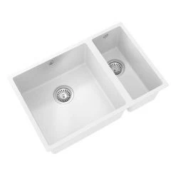 Venice 1.5 Bowl Matt White Undermount Composite Kitchen Sink -Kitchen Sinks Shop VSNK096 D2 460