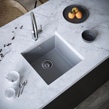 Venice 1.0 Bowl Matt Grey Undermount Composite Kitchen Sink 1 Venice 1.0 Bowl Matt Grey Undermount Composite Kitchen Sink