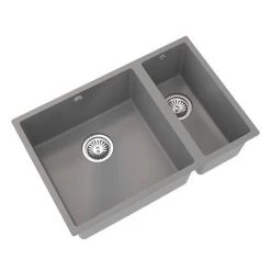 Venice 1.5 Bowl Matt Grey Undermount Composite Kitchen Sink -Kitchen Sinks Shop VSNK098 D2 460