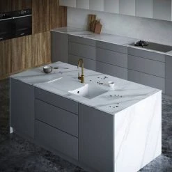 Venice 1.0 Bowl Matt White Composite Kitchen Sink + Chrome Waste 8 Venice 1.0 Bowl Matt White Composite Kitchen Sink + Chrome Waste -Kitchen Sinks Shop VSNK101 D3 460