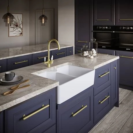 Venice Double Bowl Belfast Composite Kitchen Sink + Chrome Wastes 4 Venice Double Bowl Belfast Composite Kitchen Sink + Chrome Wastes - Image 4