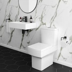 Arezzo 500mm Wall Mounted / Countertop Stone Resin Basin with Hidden Waste Cover 5 Arezzo 500mm Wall Mounted / Countertop Stone Resin Basin with Hidden Waste Cover -Kitchen Sinks Shop WMC5PMB d4 460