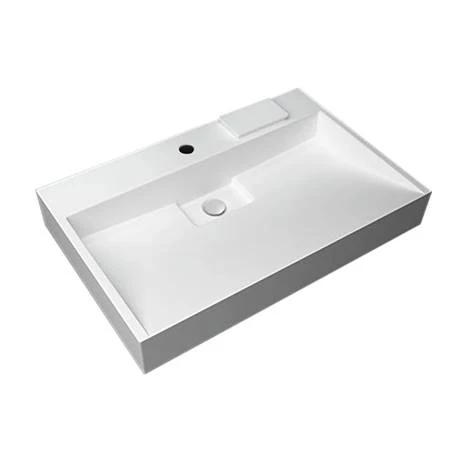 Arezzo 600mm Wall Mounted / Countertop Stone Resin Basin with Hidden Waste Cover 2 Arezzo 600mm Wall Mounted / Countertop Stone Resin Basin with Hidden Waste Cover - Image 2