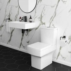 Arezzo 600mm Wall Mounted / Countertop Stone Resin Basin with Hidden Waste Cover 9 Arezzo 600mm Wall Mounted / Countertop Stone Resin Basin with Hidden Waste Cover -Kitchen Sinks Shop WMC6PMB nd4 460