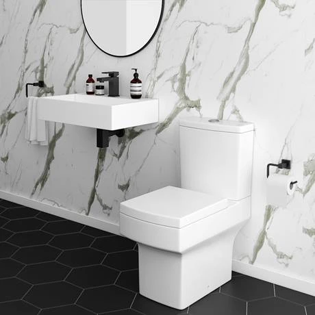 Arezzo 600mm Wall Mounted / Countertop Stone Resin Basin with Hidden Waste Cover 5 Arezzo 600mm Wall Mounted / Countertop Stone Resin Basin with Hidden Waste Cover - Image 5